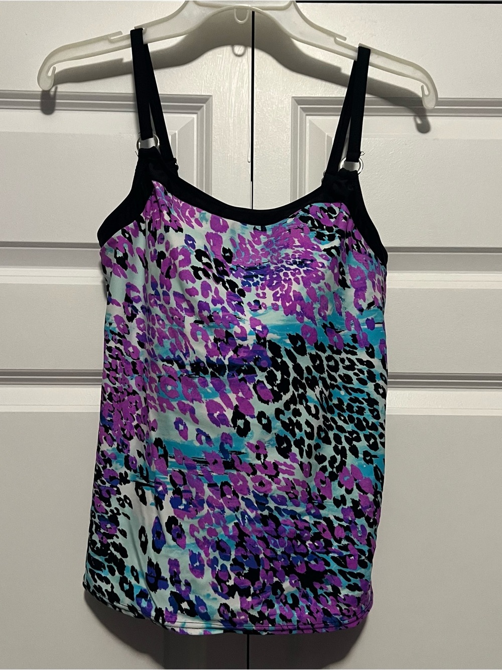 St John’s Bay Purple Leopard Print Tankini Top